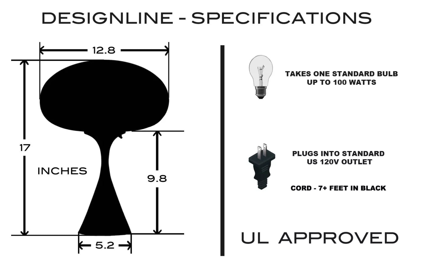 Flared Stemlite Table Lamp in Sunset Orange