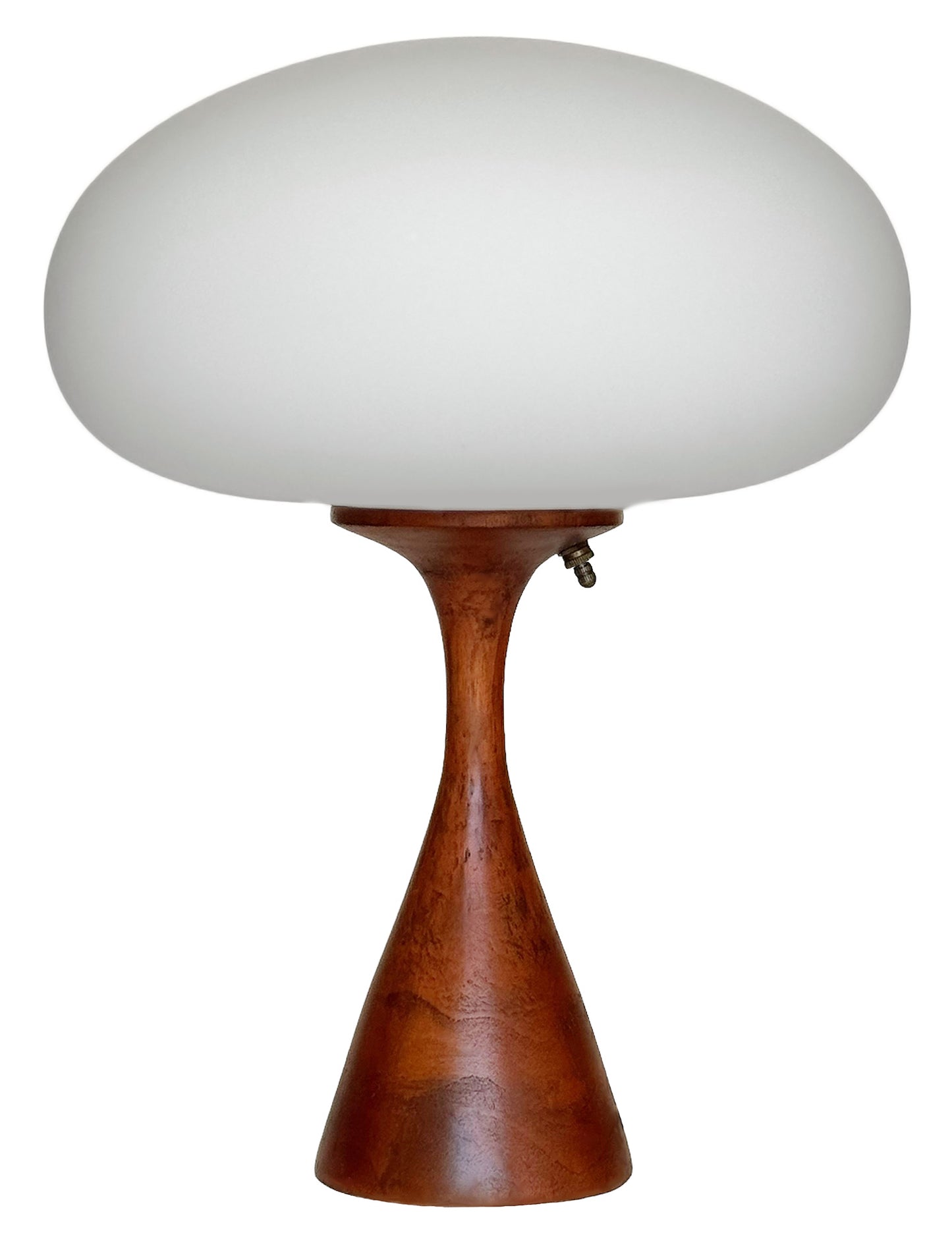 Flared Stemlite Table Lamp in Teak Wood Dark