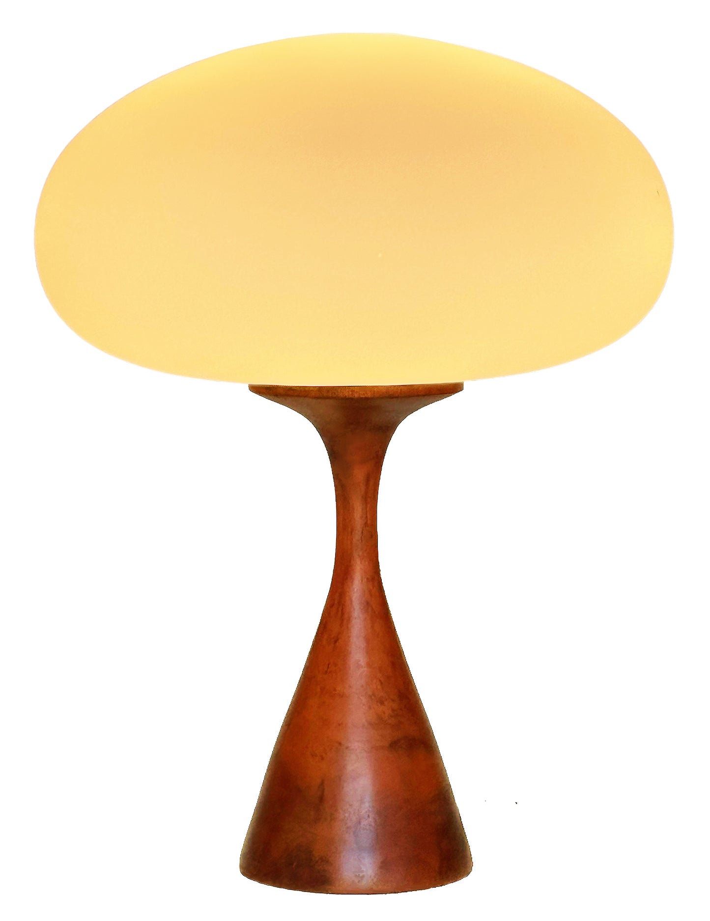 Flared Stemlite Table Lamp in Teak Wood Dark